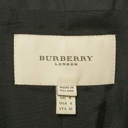 مملوكة مسبقًا Burberry London Black Crepe Double Breasted Short Dress S 