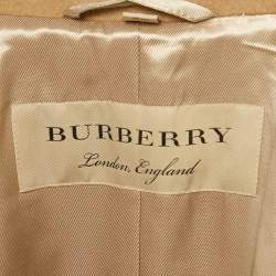 Pre Owned Burberry Camel Brown Felt Pea Coat L
