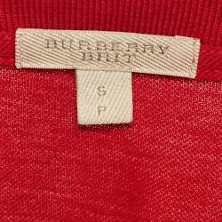 مملوكة مسبقًا Burberry Brit Red Cotton Pique Polo T-Shirt S