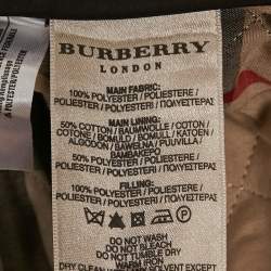 مملوكة مسبقًا جاكيت بربري أسود صناعي مبطن بكريستال مزيف بسحاب مقاس صغير جداً (صغير جداً)