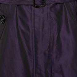 مملوكة مسبقًا Burberry Purple Zip Up Belted Jacket S