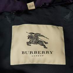 مملوكة مسبقًا Burberry Purple Zip Up Belted Jacket S