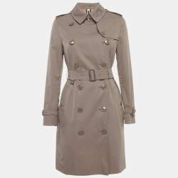 Pre Owned Burberry Brown Gabardine Belted Trench Coat S