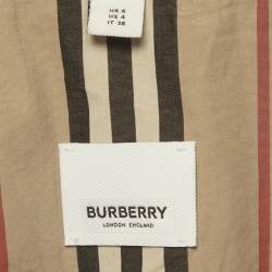 Pre Owned معطف برابري بني بطبقة جبردين بحزام صغير