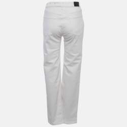 Pre Owned Burberry White Denim Straight High-Rise Jeans M Waist/28"