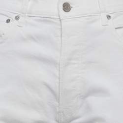 Pre Owned Burberry White Denim Straight High-Rise Jeans M Waist/28"