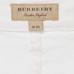 Pre Owned Burberry White Denim Straight High-Rise Jeans M Waist/28"