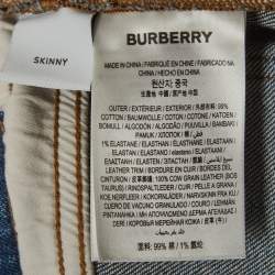 مملوكة مسبقًا بنطال جينز بربري ماريسا دينيم أزرق مقاس متوسط خصر 27 بوصة