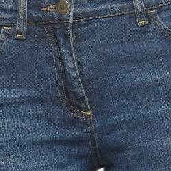 Pre Owned بنطلون جينز بربري أزرق دنيم مقاس عادي صغير \خصر 26 بوصة