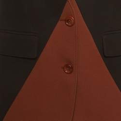 Pre Owned سترة بربري متعددة الألوان بنمط كتلة لونية من الصوف بدون أكمام صغيرة