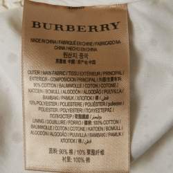 Pre Owned فستان قميص بربري دانييلا بالقطن الأبيض بحجم صغير مع ثقوب 