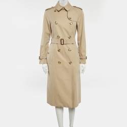 Pre Owned معطف برابري بني بطبقة جبردين بحزام صغير