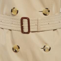 Pre Owned معطف برابري بني بطبقة جبردين بحزام صغير