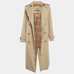 Pre Owned معطف برابري بني بطبقة جبردين بحزام صغير