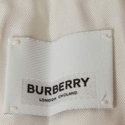 Pre Owned Burberry Red Wool Two-Tone Tailored Trousers S