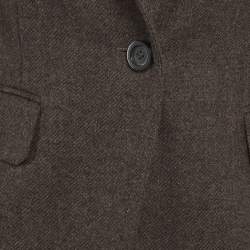 Pre Owned Burberry Brown Wool Alderford Blazer M