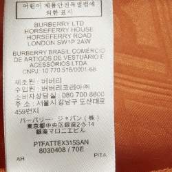 Pre Owned Burberry Orange Monogram Jersey Turtle Neck Top XS