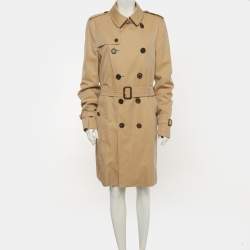 Pre Owned Burberry Beige Gabardine The Sandringham Long Trench Coat XL