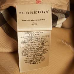 Pre Owned Burberry Beige Gabardine The Sandringham Long Trench Coat XL