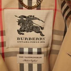 Pre Owned Burberry Beige Gabardine The Sandringham Long Trench Coat XL
