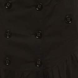 Pre Owned Burberry Black Cotton Pleated Short Skirt M