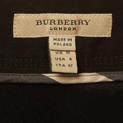 Pre Owned Burberry Black Cotton Pleated Short Skirt M