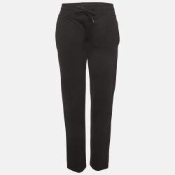 مملوكة مسبقًا Burberry Black Gabardine Logo Applique Pants S