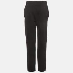 Pre Owned Burberry Black Gabardine Logo Applique Pants S