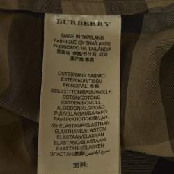 Pre Owned قميص بربري قطن كارو نوفا زيتوني مقاس كبير