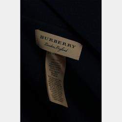 Pre Owned Burberry Crest Logo Wool Cashmere Hooded Cape Poncho