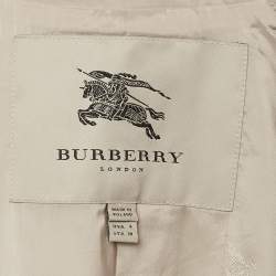 Pre Owned Burberry Beige Gabardine Double Breasted Belted Trench Coat S