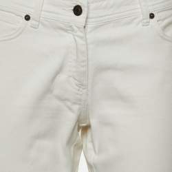 Pre Owned Burberry White Denim Straight Leg Jeans S