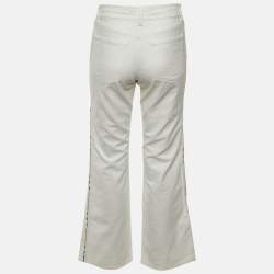 Pre Owned Burberry White Denim Straight Leg Jeans S