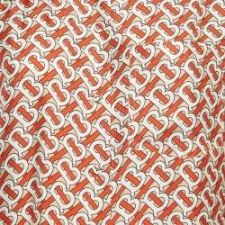 Pre Owned Burberry Beige Tb Monogram Printed Silk Shirt S