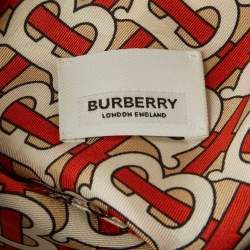 Pre Owned Burberry Beige Tb Monogram Printed Silk Shirt S