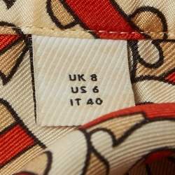 Pre Owned Burberry Beige Tb Monogram Printed Silk Shirt S