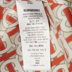 Pre Owned Burberry Beige Tb Monogram Printed Silk Shirt S