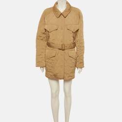 Pre Owned Burberry Beige Nylon Belted Campbell Jacket XL