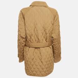 Pre Owned Burberry Beige Nylon Belted Campbell Jacket XL