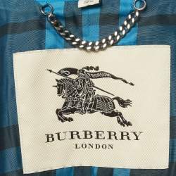 Pre Owned معطف بريري ترنش قطن أزرق تشيلسي مقاس وسط (ميديم)