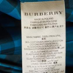 Pre Owned معطف بريري ترنش قطن أزرق تشيلسي مقاس وسط (ميديم)