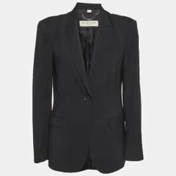 مملوكة مسبقًا Burberry Black Gabardine Tailored Blazer M