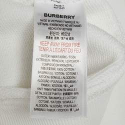 Pre Owned Burberry White Logo Print Cotton Knit Sweatshirt S