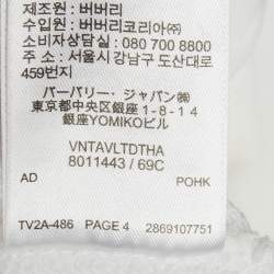 Pre Owned Burberry White Logo Print Cotton Knit Sweatshirt S