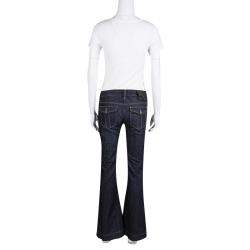 Pre Owned Burberry London Indigo Dark Wash Denim Flared Bottom Windsor Jeans M