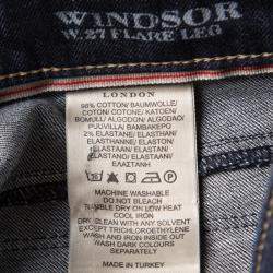 Pre Owned Burberry London Indigo Dark Wash Denim Flared Bottom Windsor Jeans M