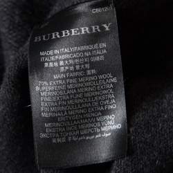 Pre Owned Burberry Prorsum Grey Merino Wool and Cashmere Shoulder Button Detail Sweater M