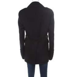 مملوكة مسبقًا Burberry London Black Wool Double Breasted Coat L