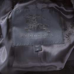 Pre Owned Burberry Prorsum Black Wool and Cashmere Rabbit Fur Panel Detail Dress Coat M