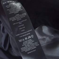 Pre Owned Burberry Prorsum Black Wool and Cashmere Rabbit Fur Panel Detail Dress Coat M